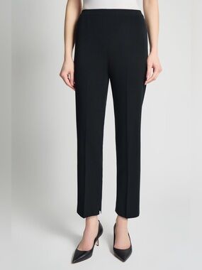 Ming Wang Black Knit Straight Leg Ankle Pants Size L